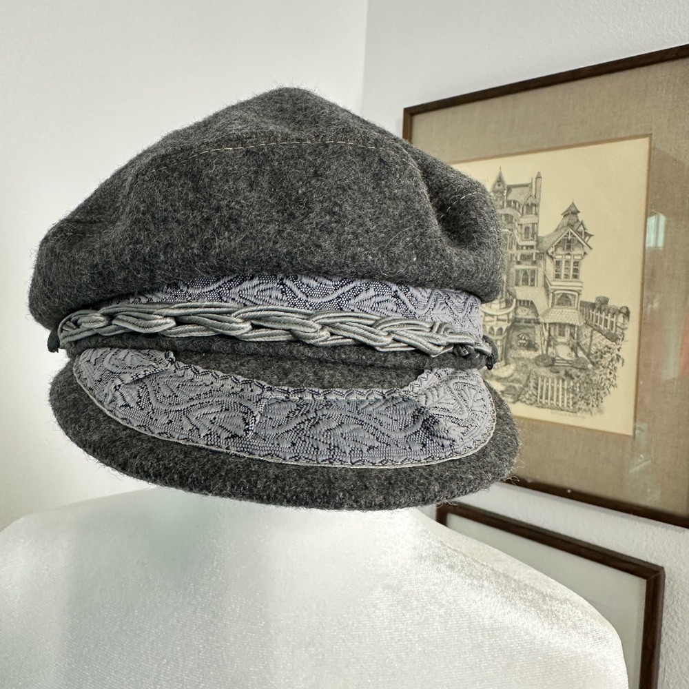 Aegean Greek Fisherman Cap Unisex 55cm Grey Wool Good